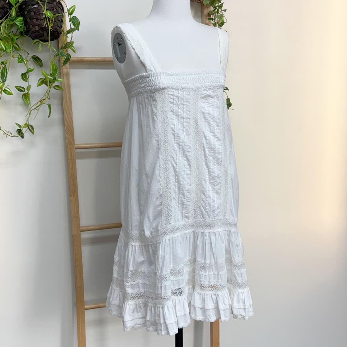 JPN/ 레이스 캉캉 화이트 스커트 모리걸치마 모리걸스커트 레이어드원피스 상품이미지3