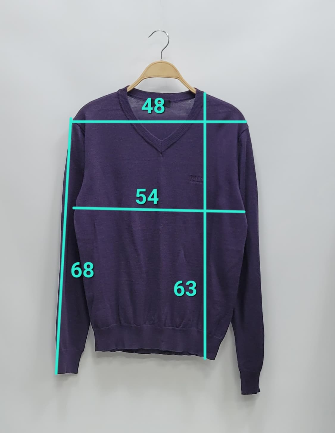 BOSS 휴고 보스 버진울 브이넥 니트/ 남 L 상품이미지10