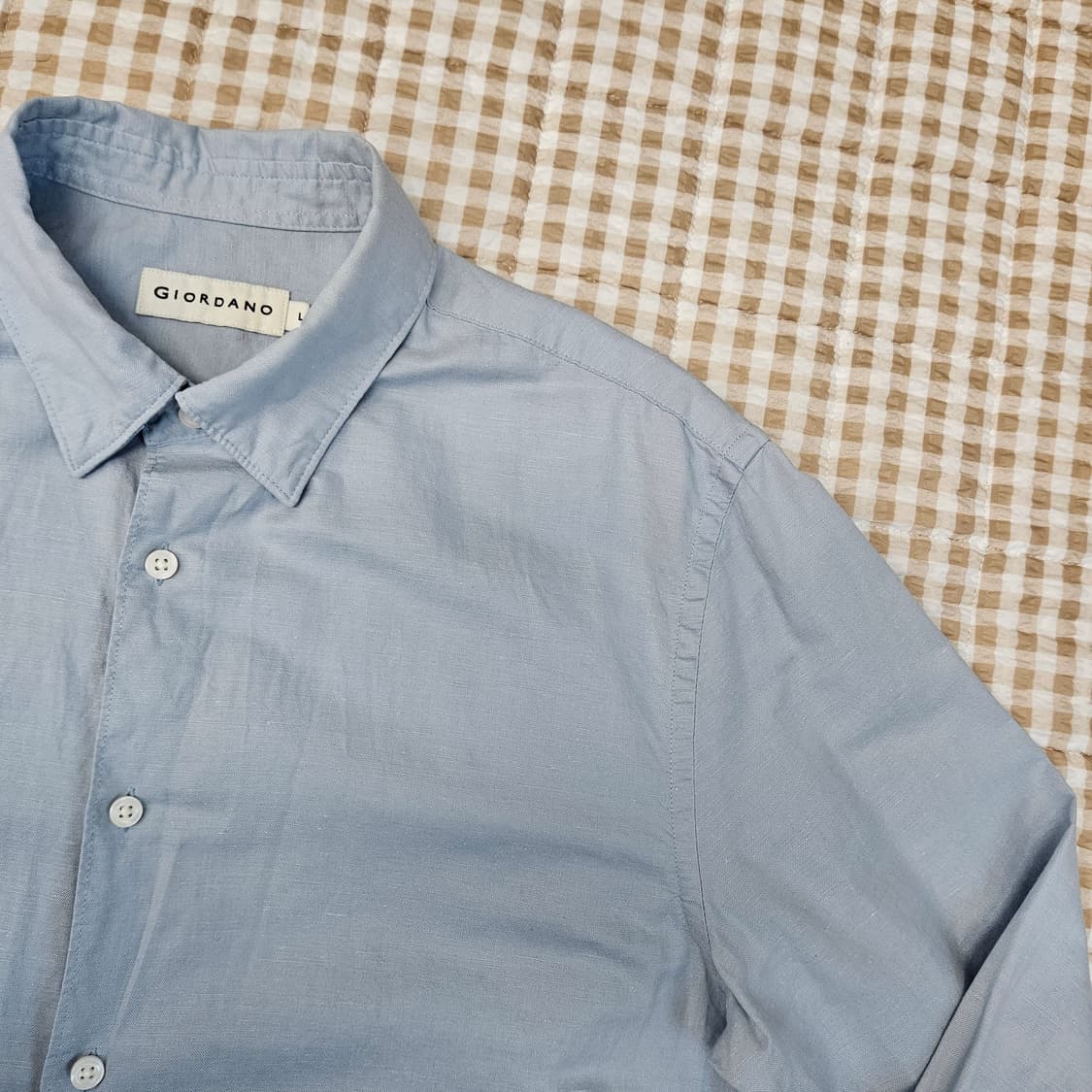지오다노 린넨 긴소매 셔츠 남자100 상품이미지3