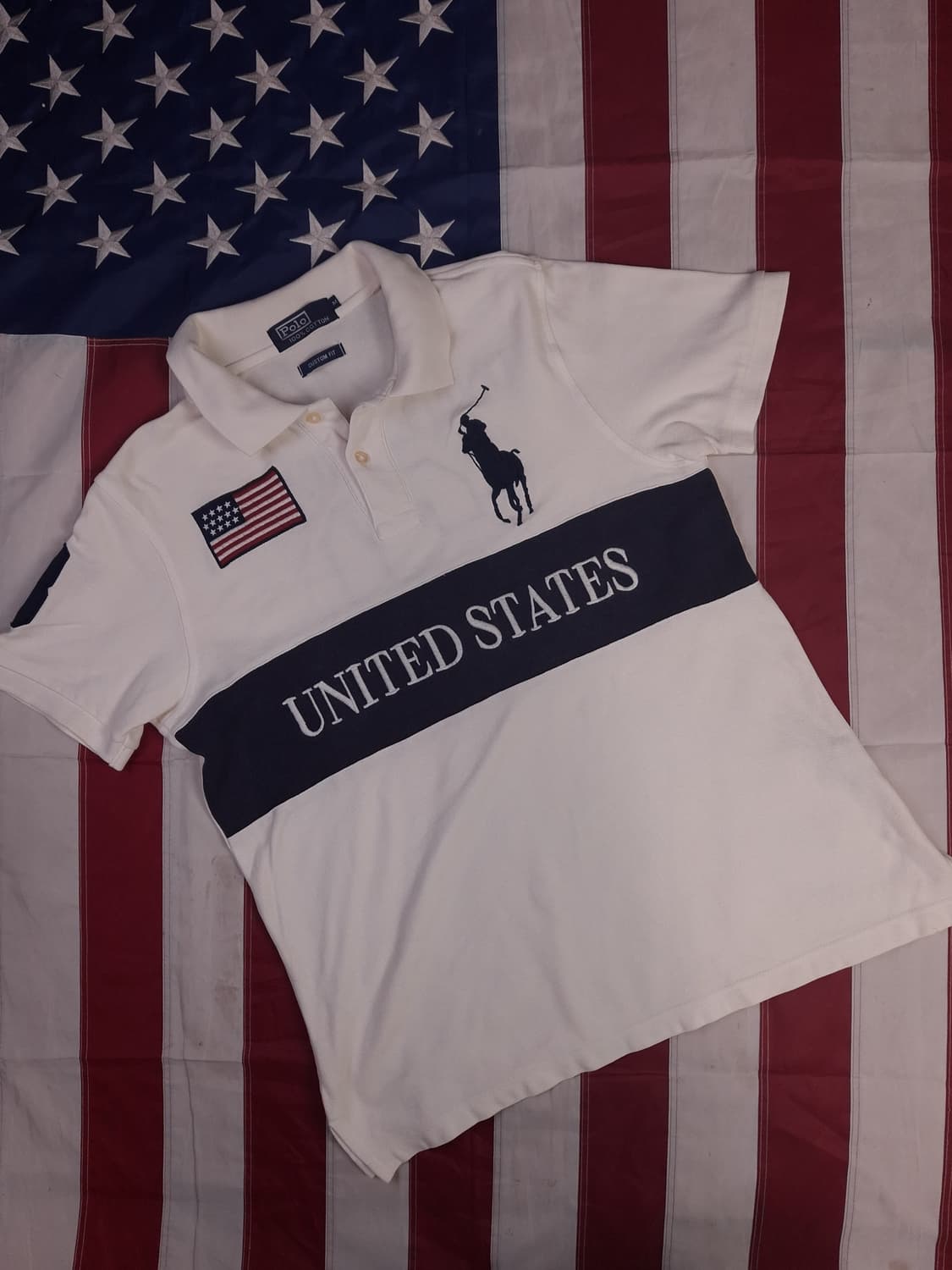 오리지날 폴로 랄프로렌 USA 성조기 빅포니 카라티 상품이미지1