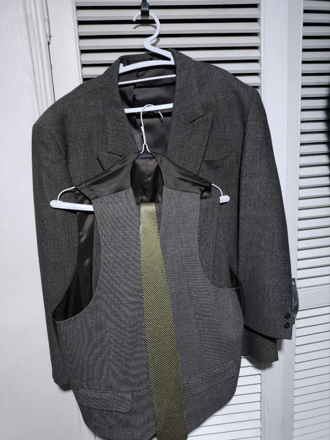 EL사이즈 에스카드릴 헤링본 풀세트 넥타이 베스트 정장 셋업 상품이미지1