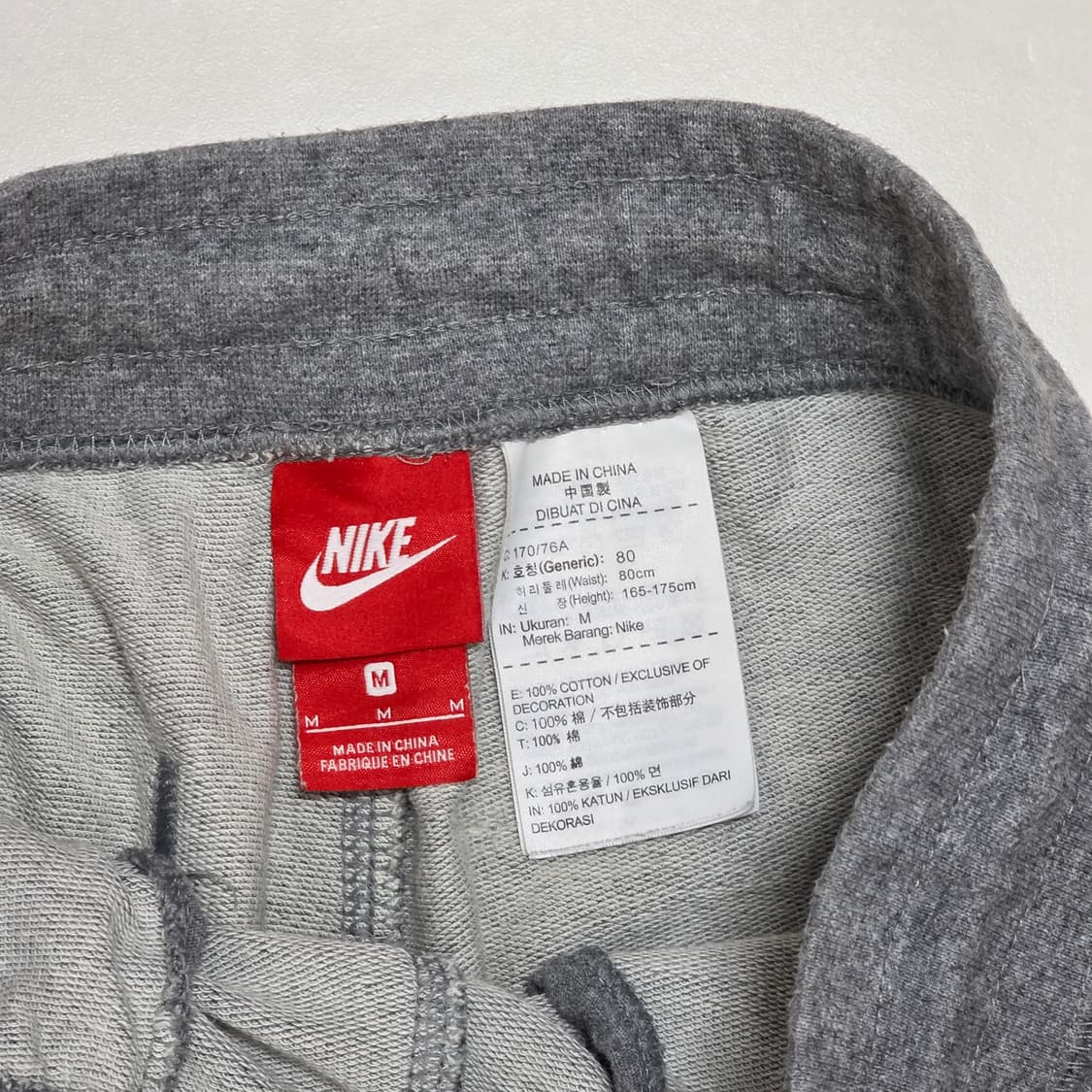 M 나이키 빅로고 스웻 반바지 그레이 상품이미지4
