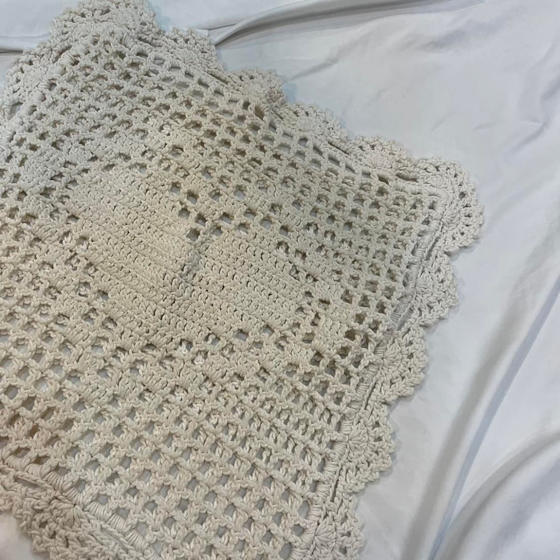 빈티지 크로쉐 뜨개 하트 사각매트 상품이미지5