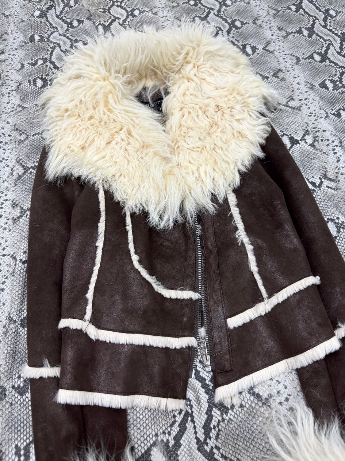 00’s Design Side Zipper White Sheep Fur  상품이미지3