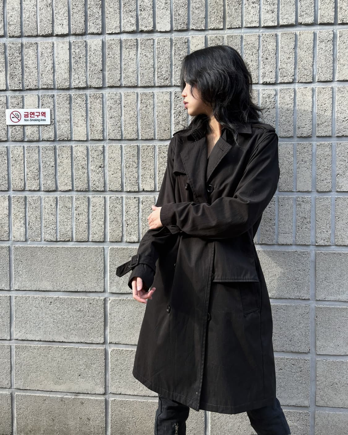 언더커버 올 블랙 트렌치 코트 상품이미지7