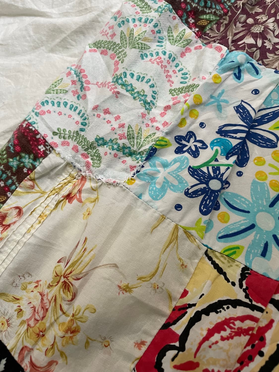 빈티지 패치워크 플레어 스커트 (핸드메이드 감성) 상품이미지5