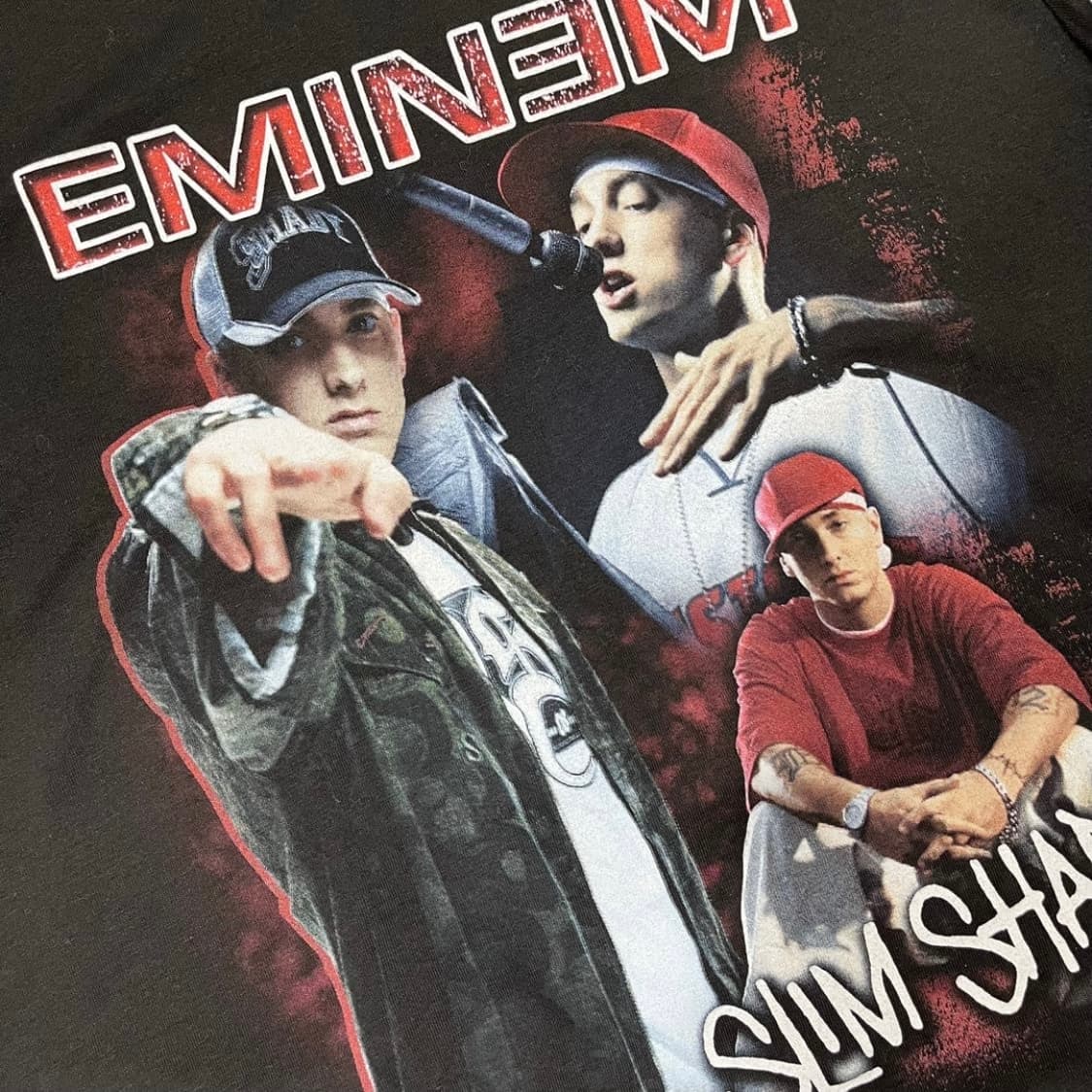 에미넴 2020s 올드스쿨 힙합 아트워크 다크 반팔 티셔츠 상품이미지1