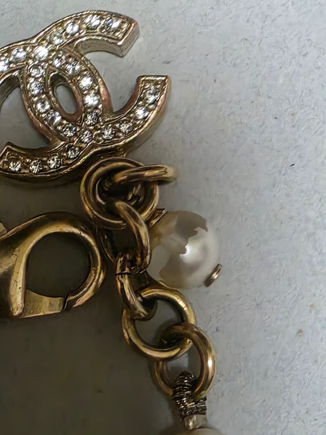 샤넬 CC 로고 스트라스 펄 브레이슬릿 진주 팔찌 상품이미지5