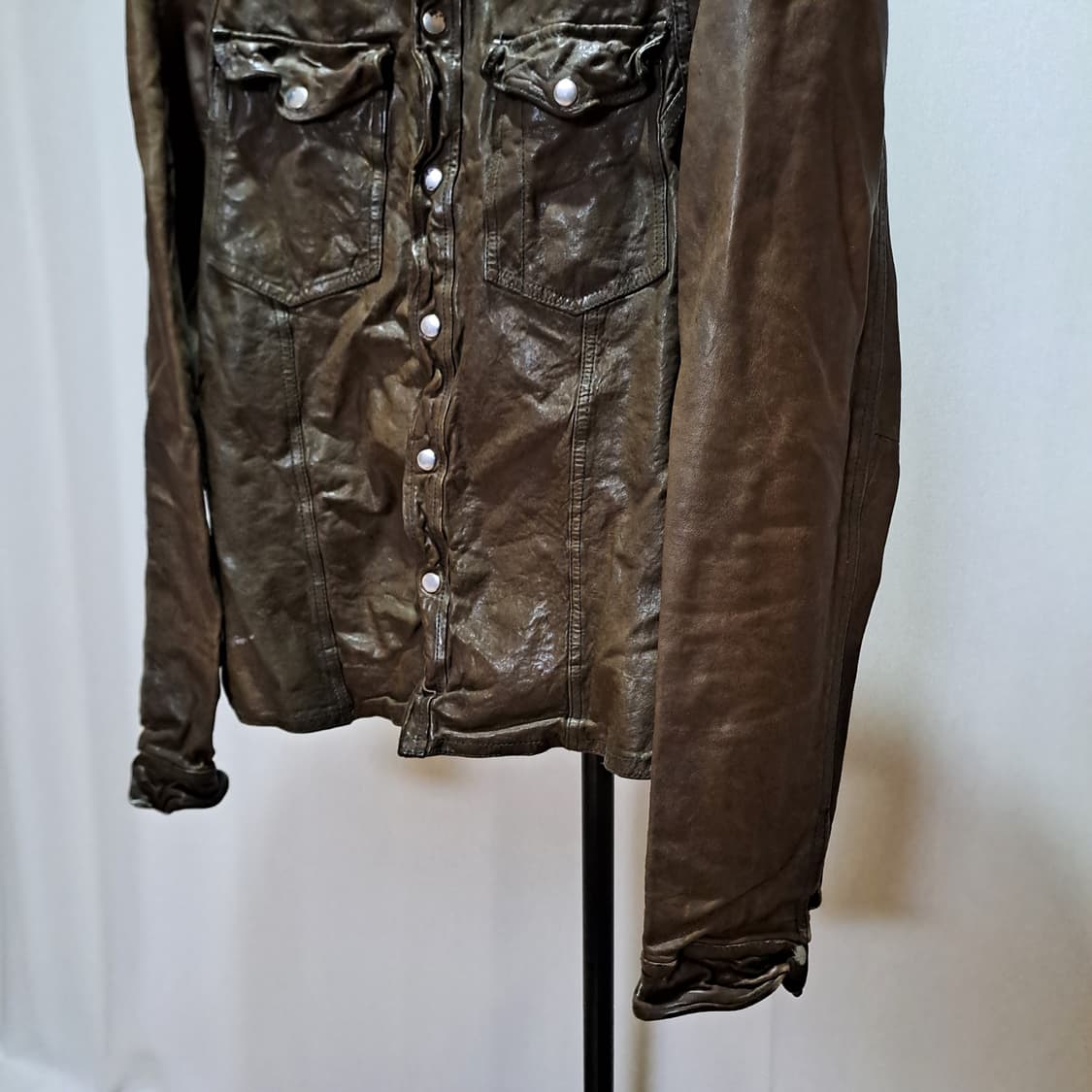 (택포) 올세인츠 리얼레더 셔츠 XL B276 상품이미지3