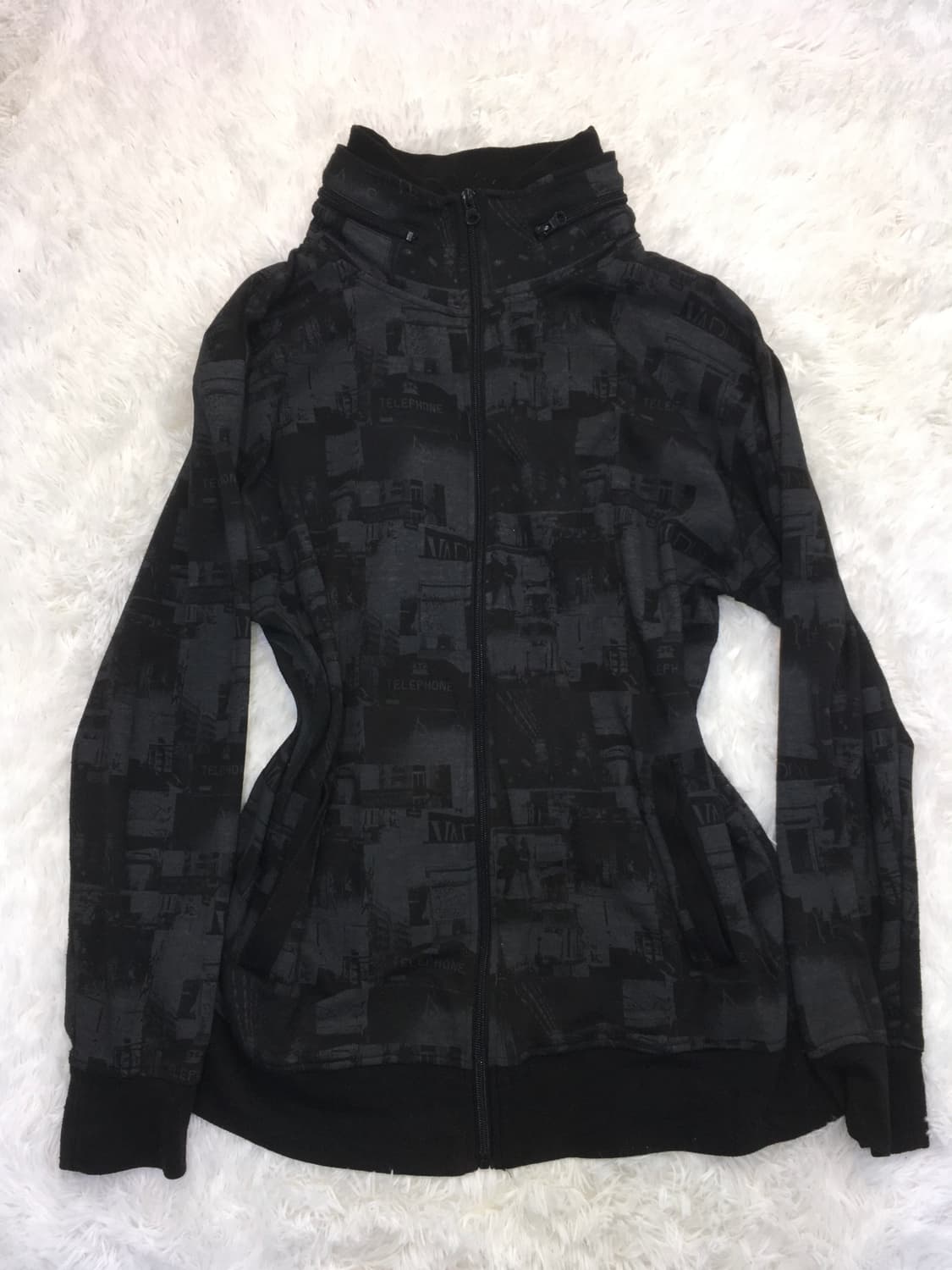 일본빈티지 y2k 블랙 패턴 집업  상품이미지6