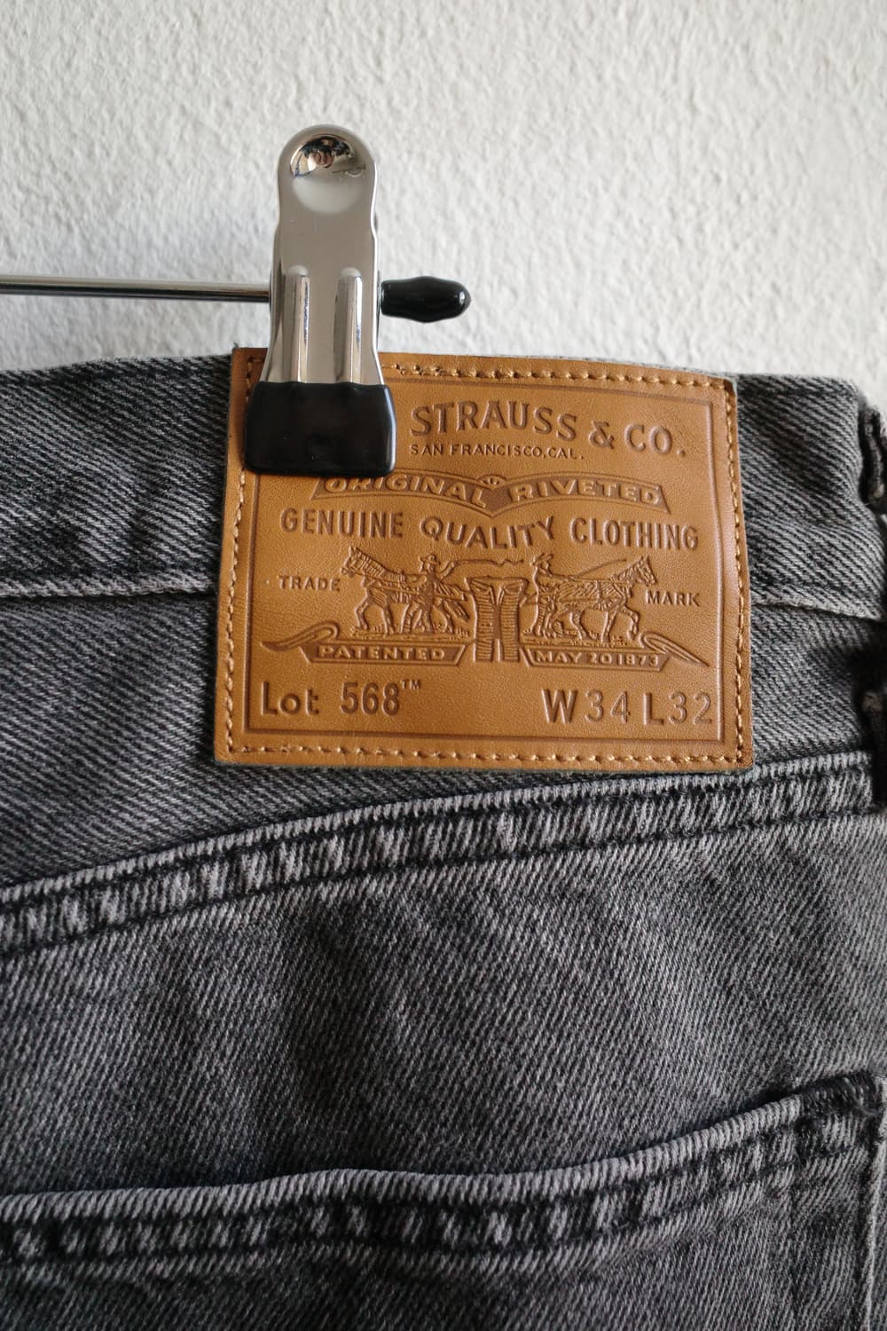 리바이스 프리미엄 568 블랙 데님 팬츠 상품이미지8