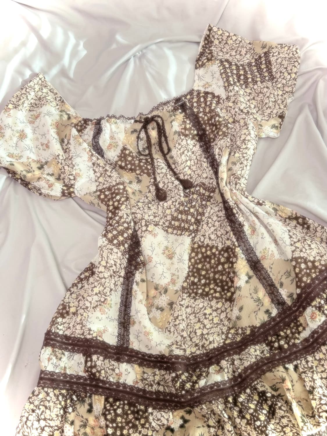 빈티지 엑시즈팜 도토리 동숲코어 케이프 원피스 세트 모리걸 하구미 히피 상품이미지5