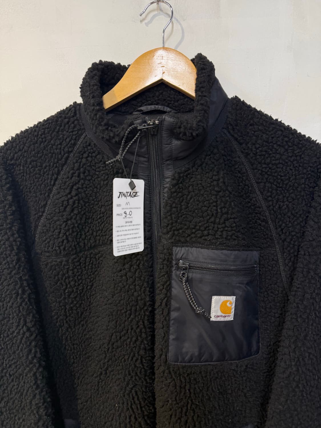 칼하트 블랙 플리스 집업 상품이미지2