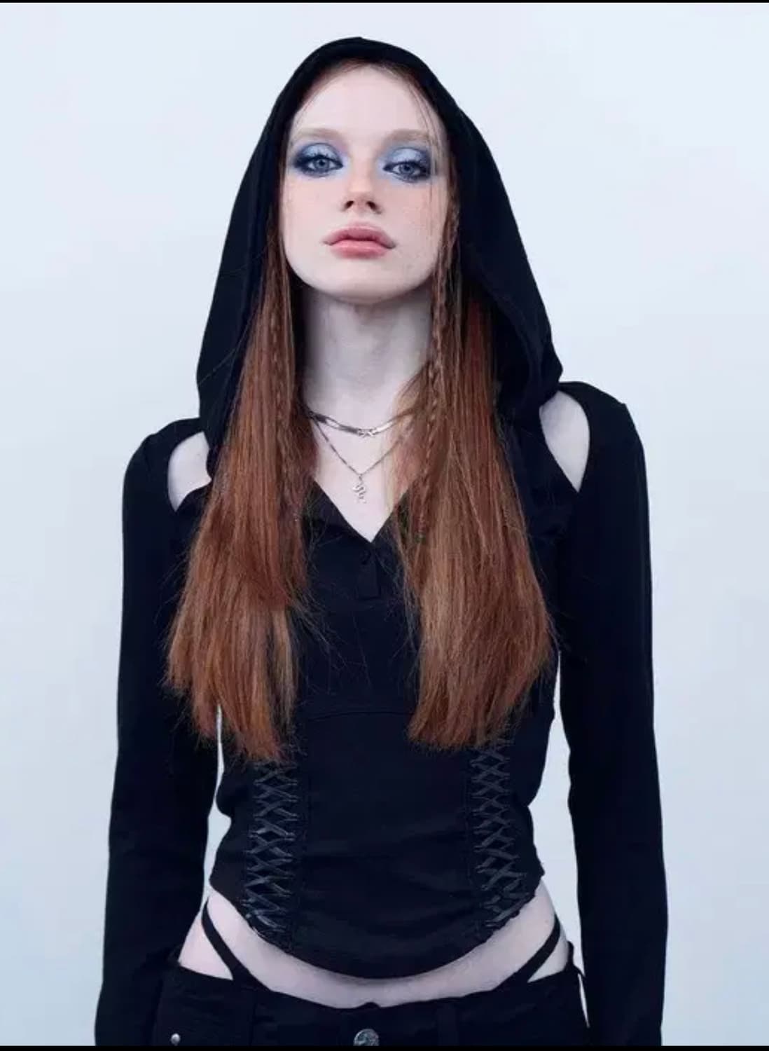 힐다 코르셋 후디 티 블랙 상품이미지1