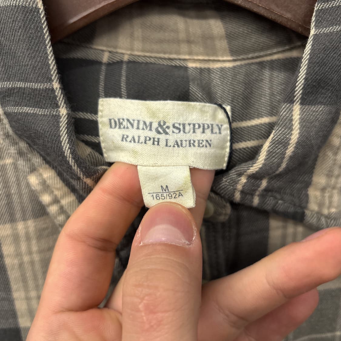 데님 앤 서플라이 올리브 타탄체크 코튼 워크셔츠 백플리츠 N1077 상품이미지7