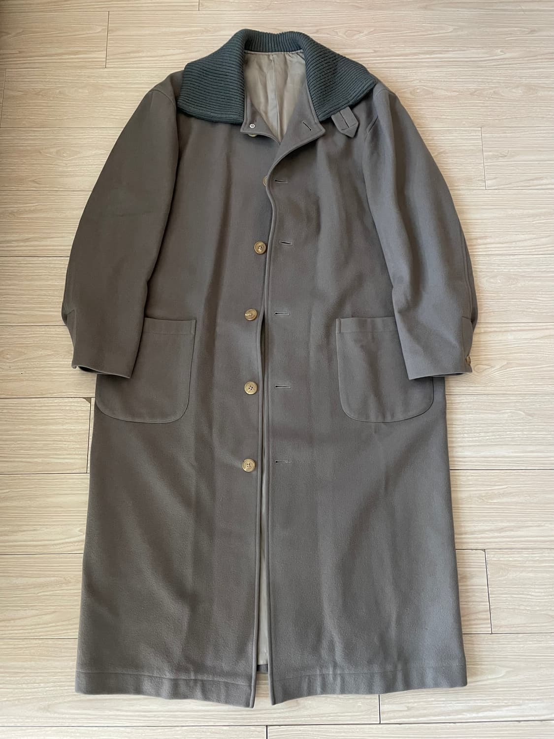 예약중 / 요지야마모토 니트넥 롱코트 / 라프시몬스 상품이미지1