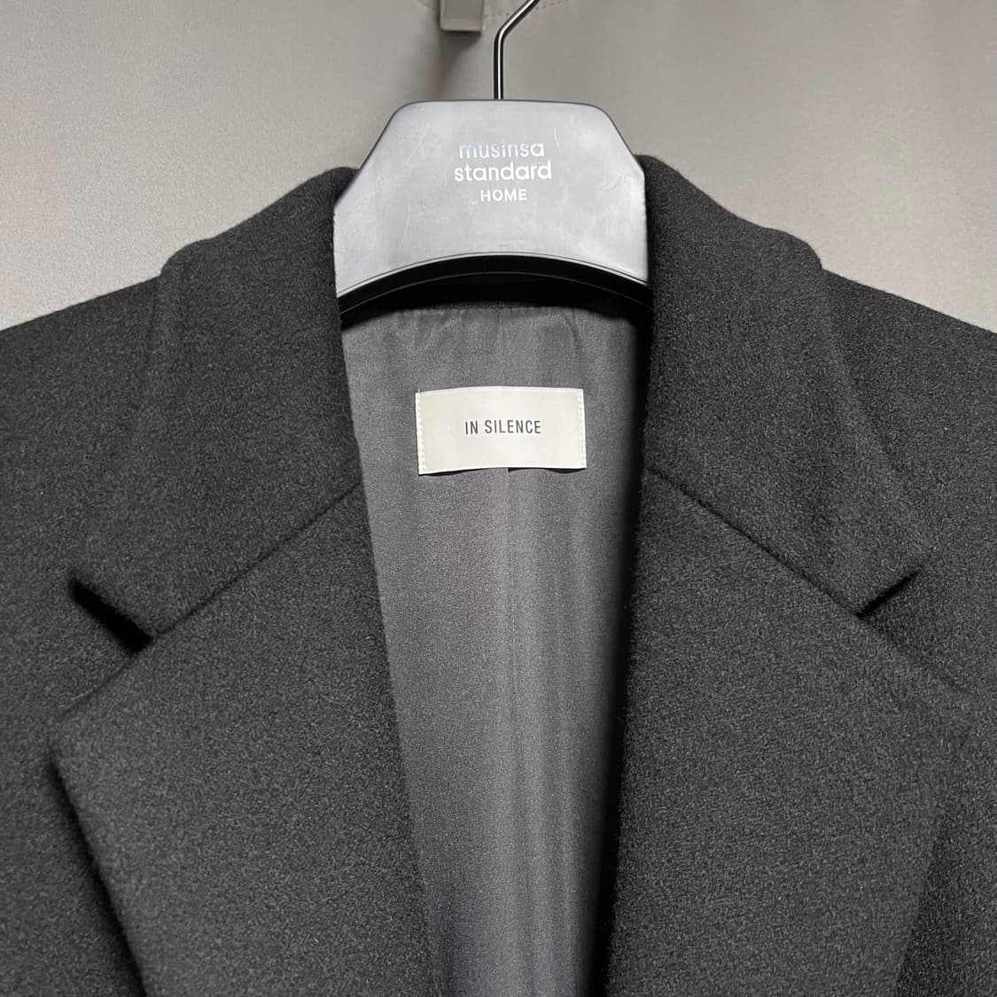 인사일런스 울캐시미어 싱글 롱 코트 블랙 L 상품이미지6