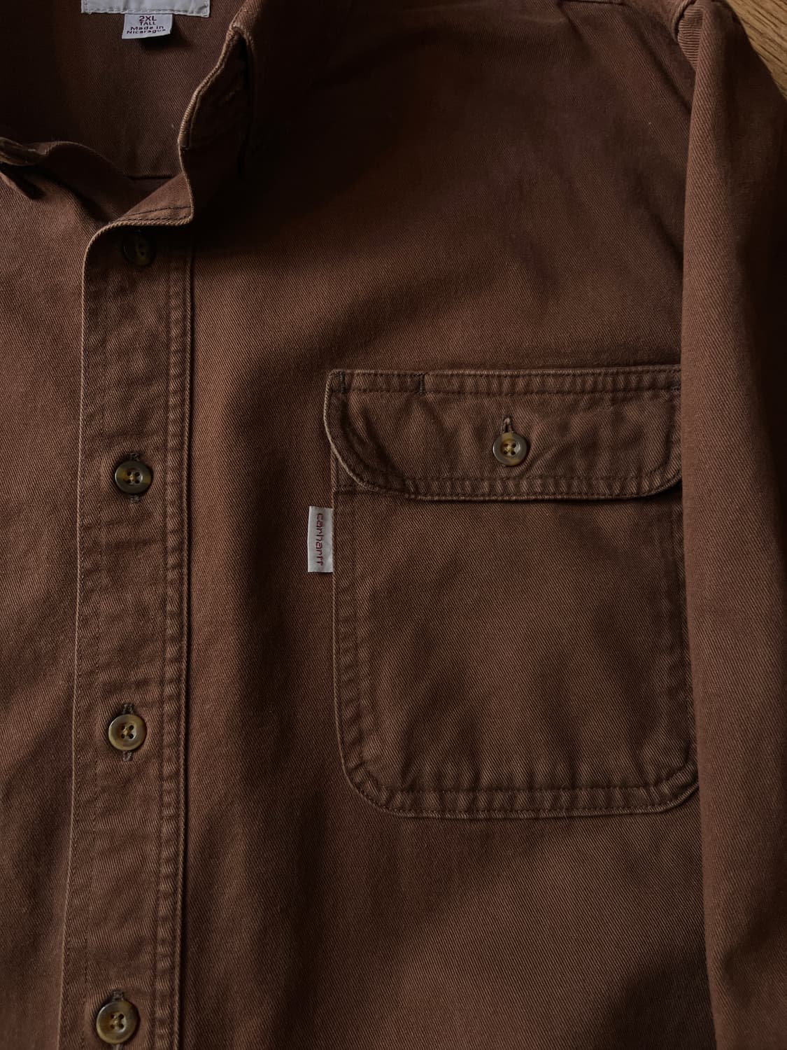 [2XL]칼하트 USA 2포켓 다크브라운 코튼 워크 셔츠 상품이미지3
