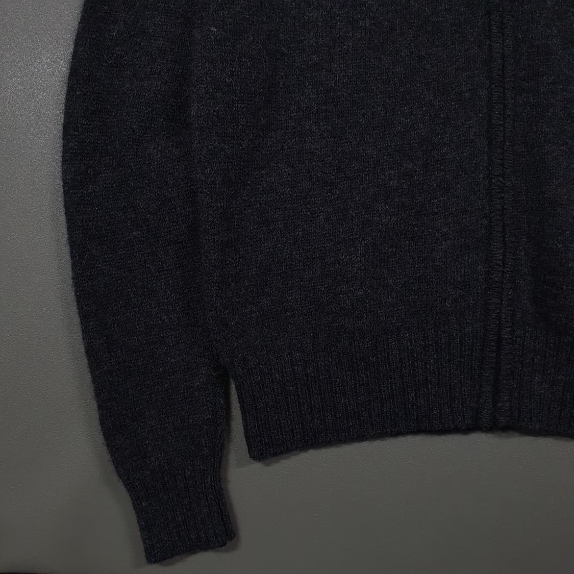 정품 COOGI 쿠지 다크그레이 코튼 카라 니트 집업 스웨터 가디건 XL 상품이미지3