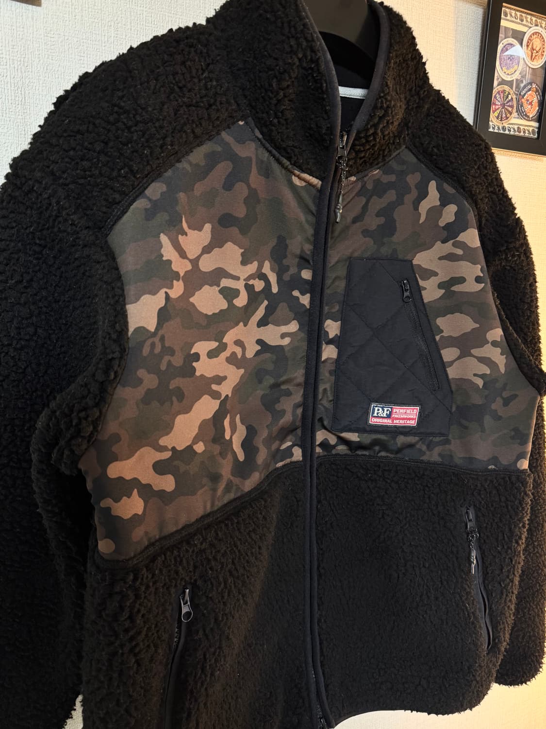 [M]펜필드 블랙 카모 뽀글이 후리스 자켓 상품이미지2