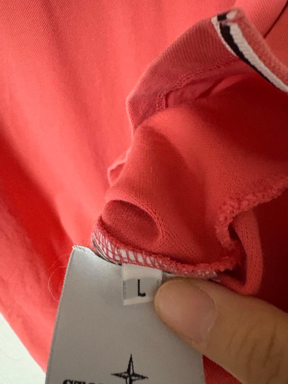 정품 스톤아일랜드 슬림핏 PK 티셔츠 L 코랄 상품이미지4