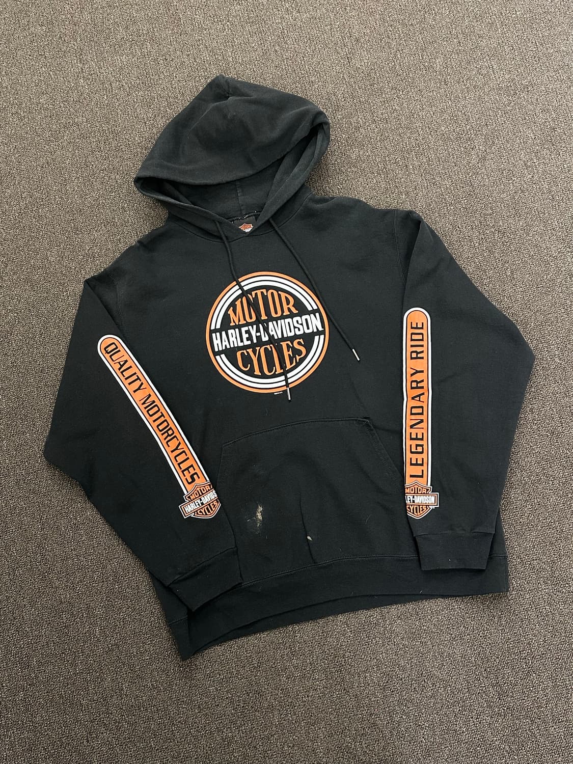 L)할리데이비슨 빈티지 그래픽 로고 블랙 후디 상품이미지5