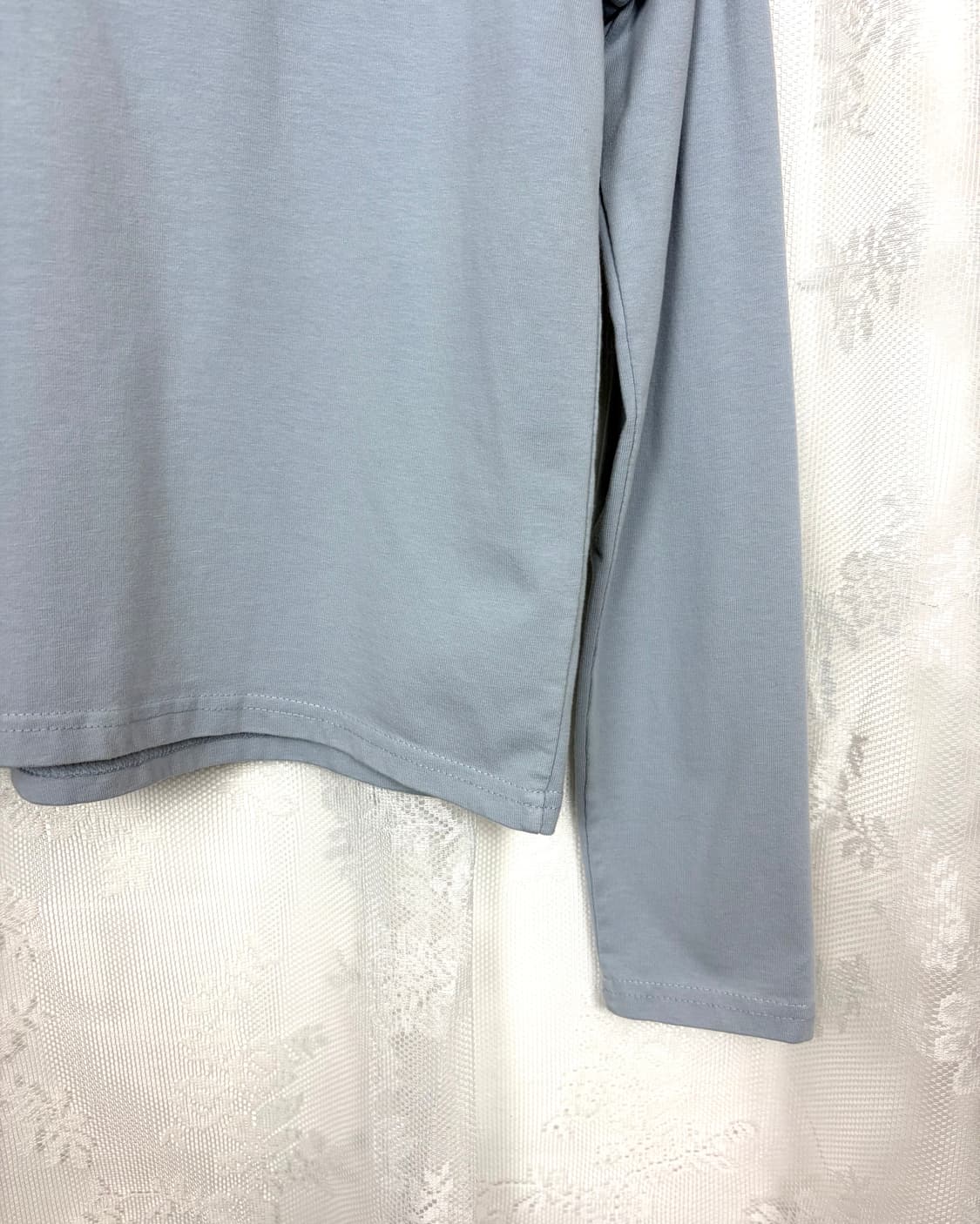 Powder Blue Puff Sleeve Cropped Hoodie 상품이미지3