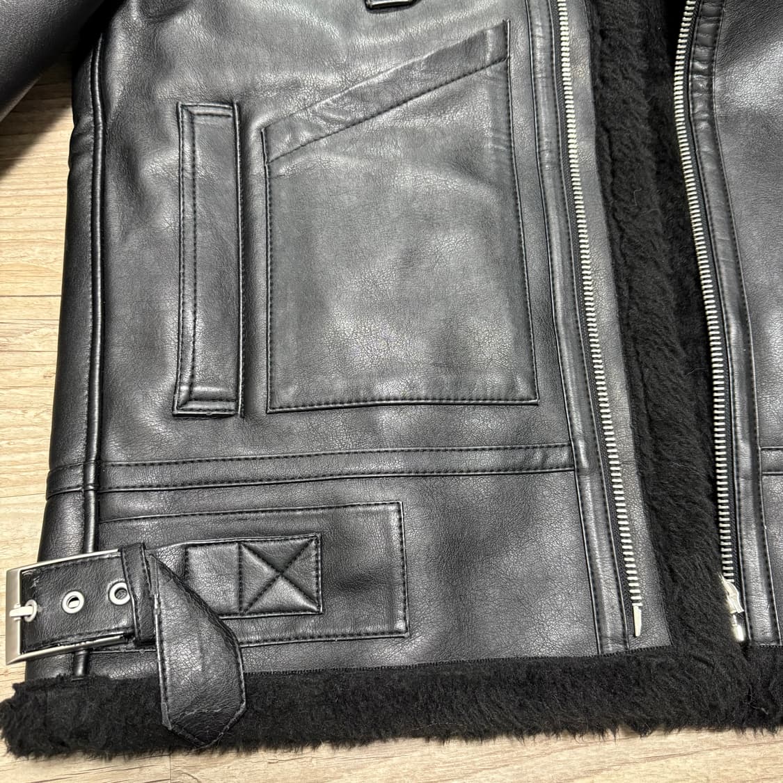 드로우핏 무스탕 자켓 블랙 상품이미지5