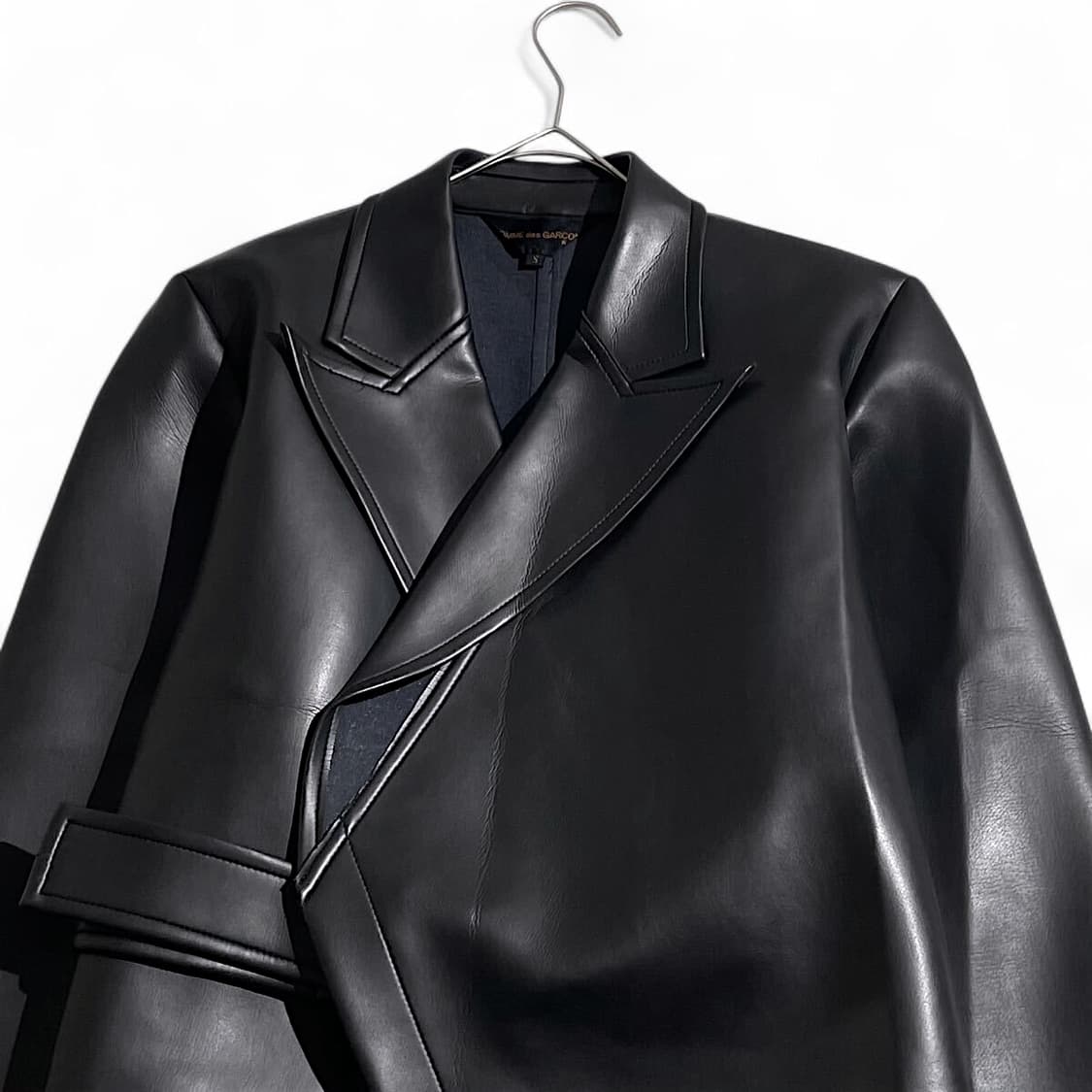 꼼데가르송 레이디스 가죽 벨티드 라이더 자켓 상품이미지4