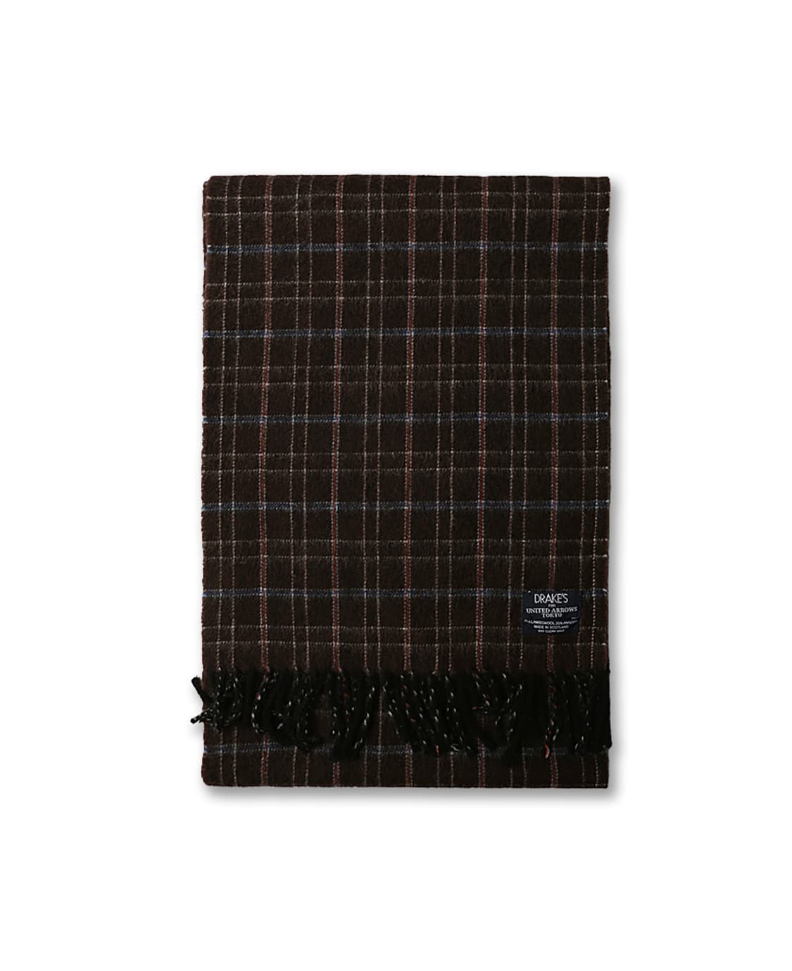 드레익스 [Drake's] 브라운 체크 런던 스코틀랜드 머플러 상품이미지2