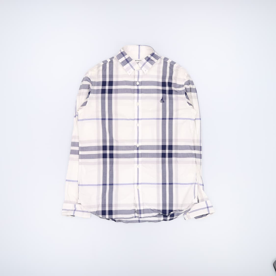 [100] 빈폴 배색 체크 카라 긴팔 셔츠 남방 1222J 상품이미지1