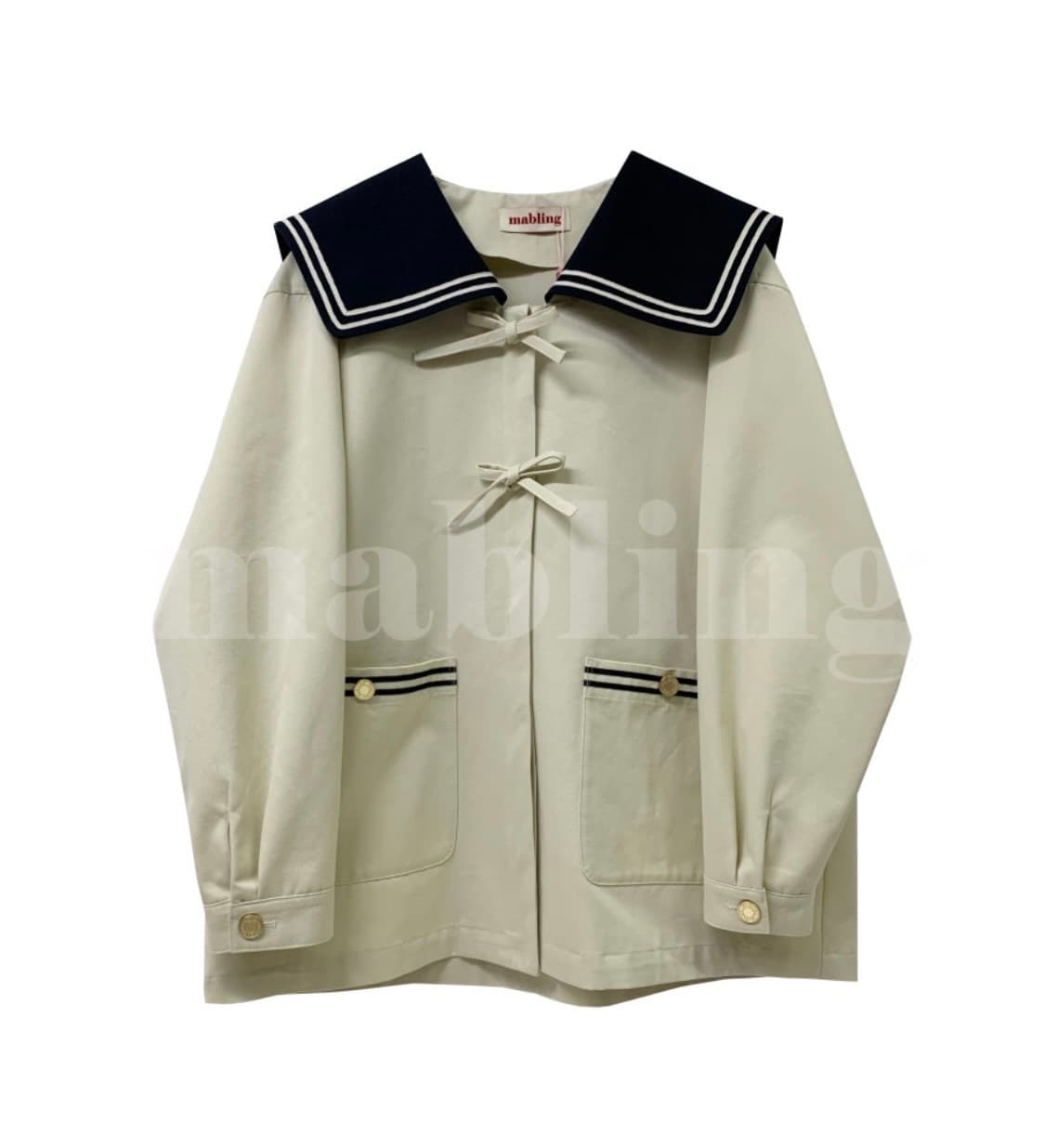 마블링 세일러 자켓 아이보리 상품이미지3