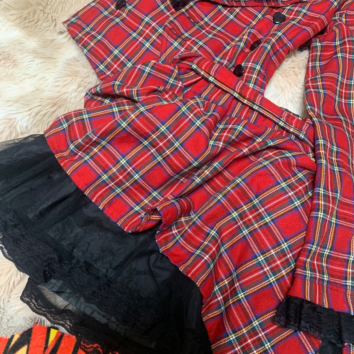 갸루 오네갸루 체크 셋업 상품이미지3