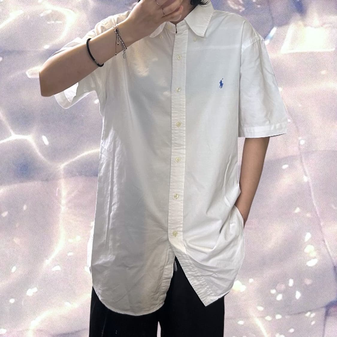 폴로 랄프로렌 신형 반팔 셔츠 화이트 L  상품이미지3