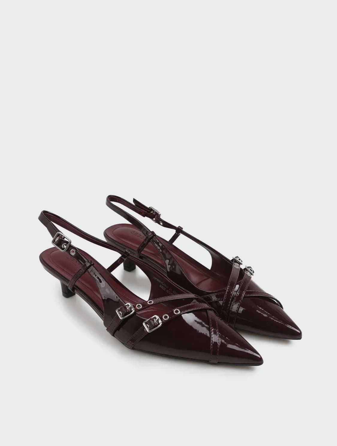 슈펜 트리플 버클 슬링백 다크레드 4cm 상품이미지1