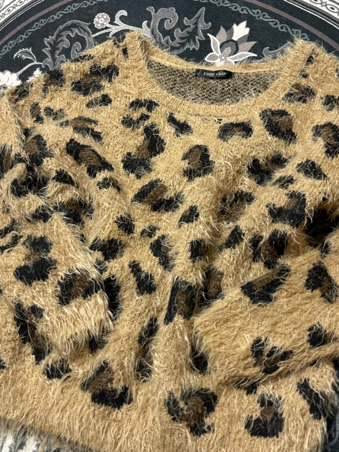 Chip clip 호피 니트 빈티지 상품이미지2