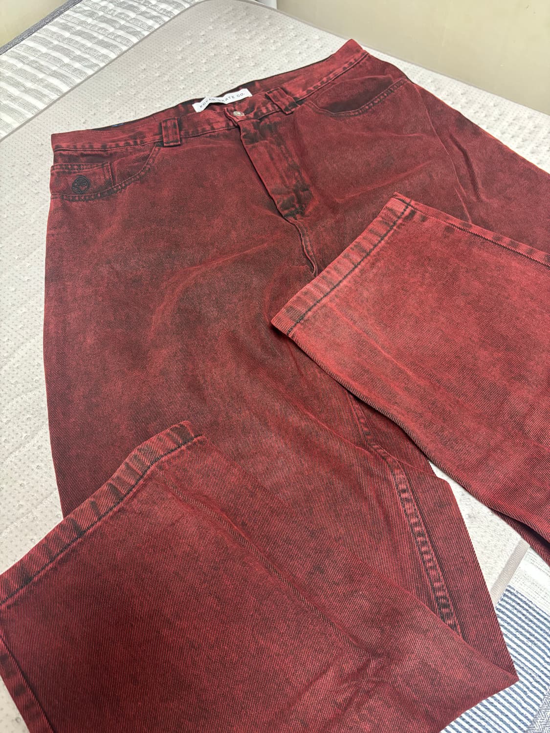 폴라 스케이트 빅보이 팬츠 레드 블랙 L 상품이미지4