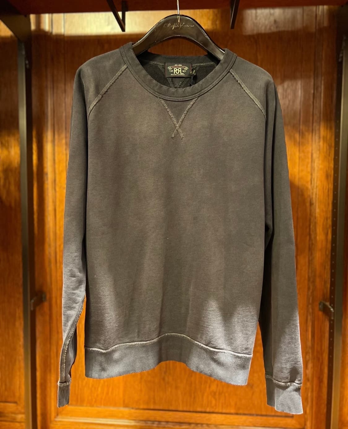 RRL 더블알엘 가먼트다이 프렌치 테리 스웻셔츠 블랙 인디고 XL 상품이미지2