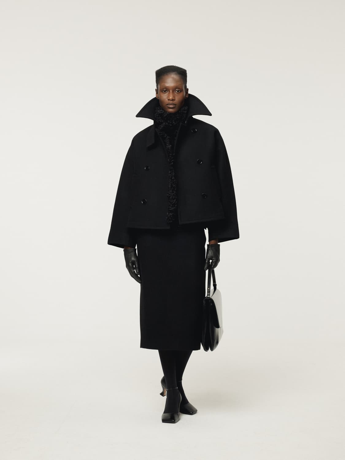 렉토 RECTO 프라이머리 울 숏 피코트 블랙 상품이미지4