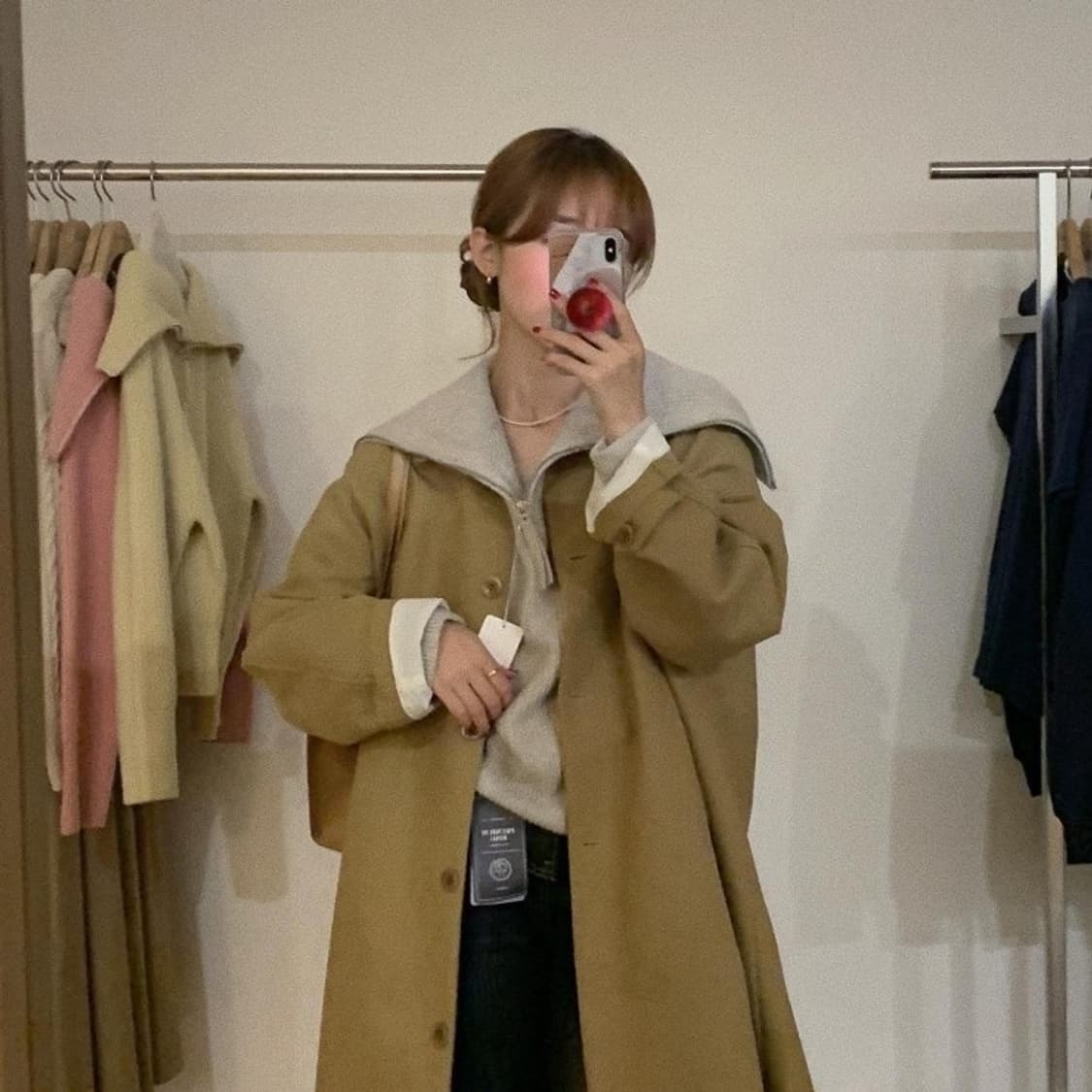 러빈데어 하프집업니트(베이지) 상품이미지3