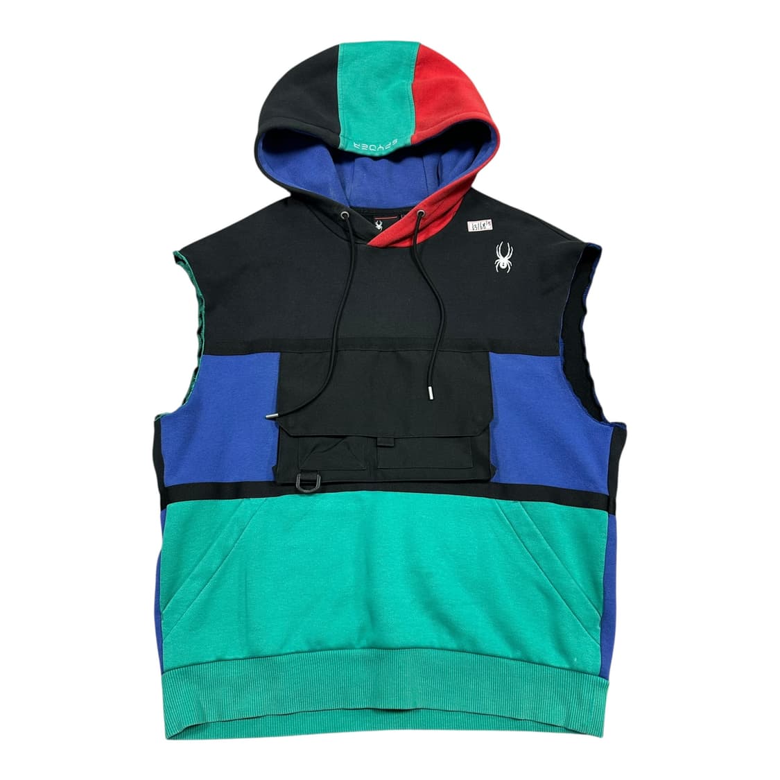 ✨ (바배) 스파이더 멀티컬러 수납 리폼 조끼 후드티 상품이미지1