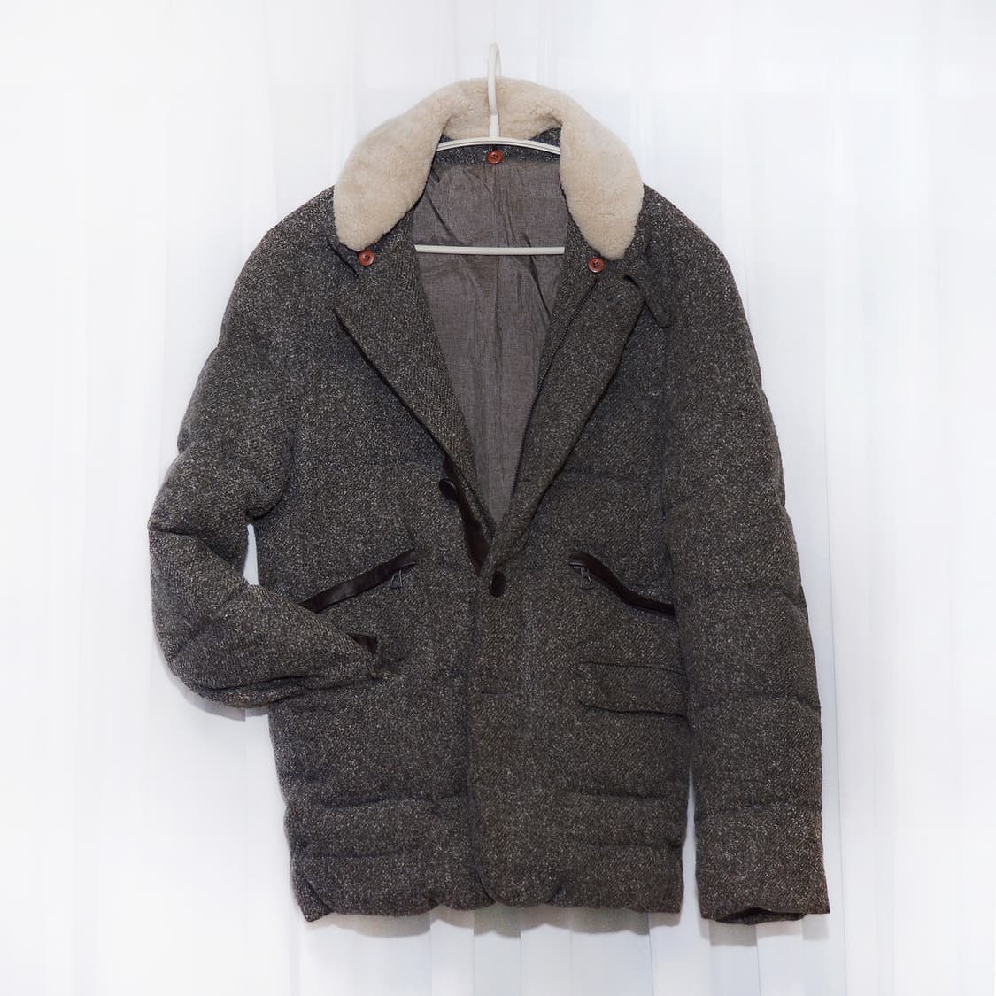 시리즈 (series) 라파예트 양털카라 트위드 다운패딩 자켓 (100) 상품이미지1