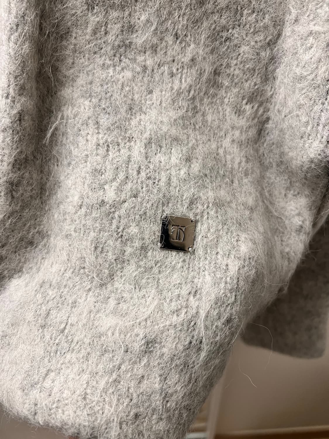 트리밍버드 알파카 크롭 니트 그레이 상품이미지5