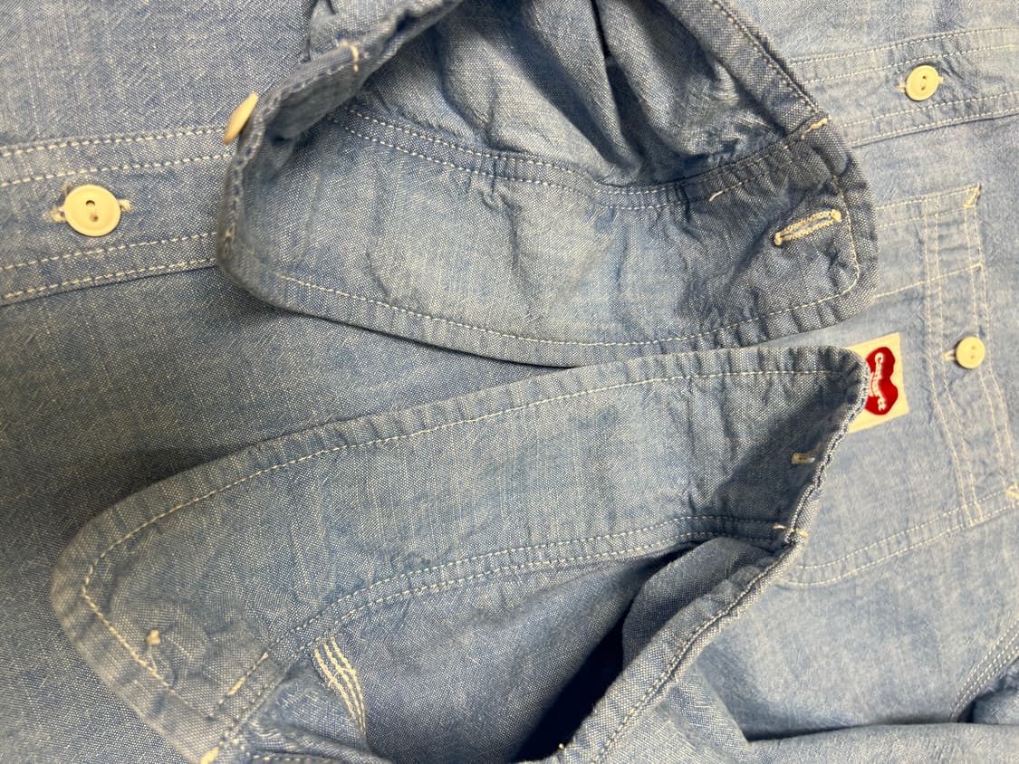 칼하트윕/클링크 하트 셔츠 블리치 린스드(샴브레이 셔츠)/L 상품이미지6