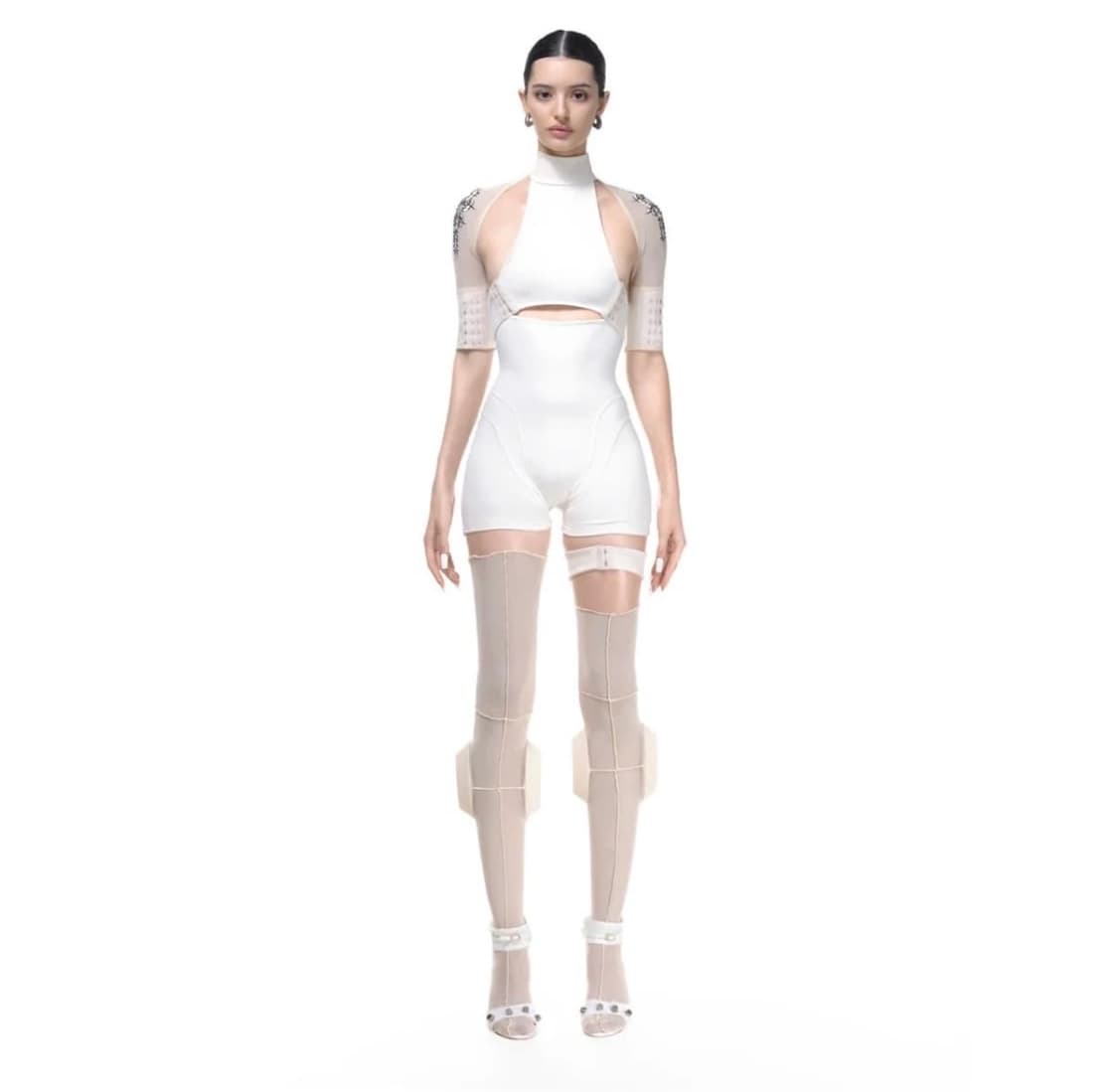 Cat tattoo tan playsuit 상품이미지3