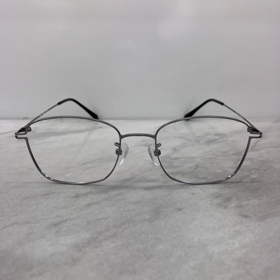 C53 PBL 실버 소프트 스퀘어 역산각 메탈테 안경 상품이미지6