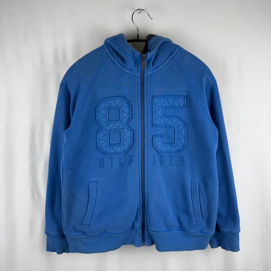 M) 타미힐피거 키즈/우먼스 보아 플리스 후드집업 블루 상품이미지2