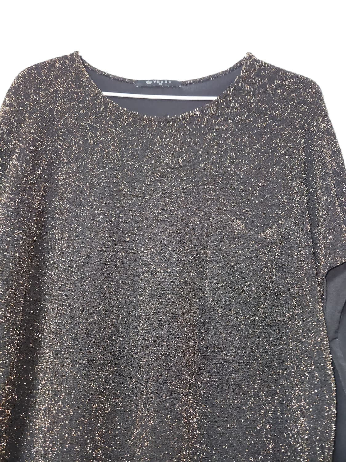 YESSE 블랙 금사 허리셔링 섹시한 긴팔티95 상품이미지5