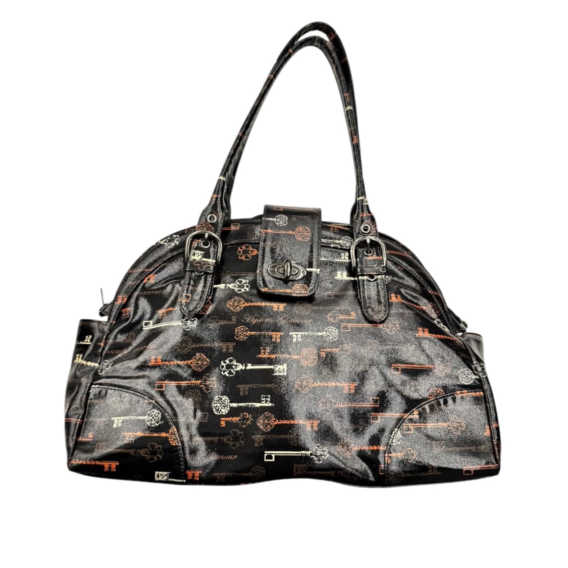 히스테릭글래머 PVC 키패턴 숄더백 블랙 상품이미지2