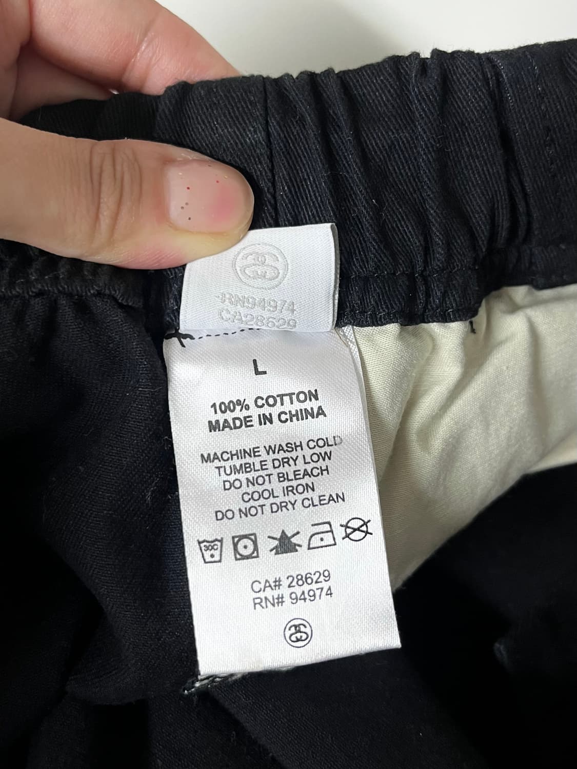 L) 스투시 Pull on beach 코튼 밴딩 팬츠 블랙 상품이미지6